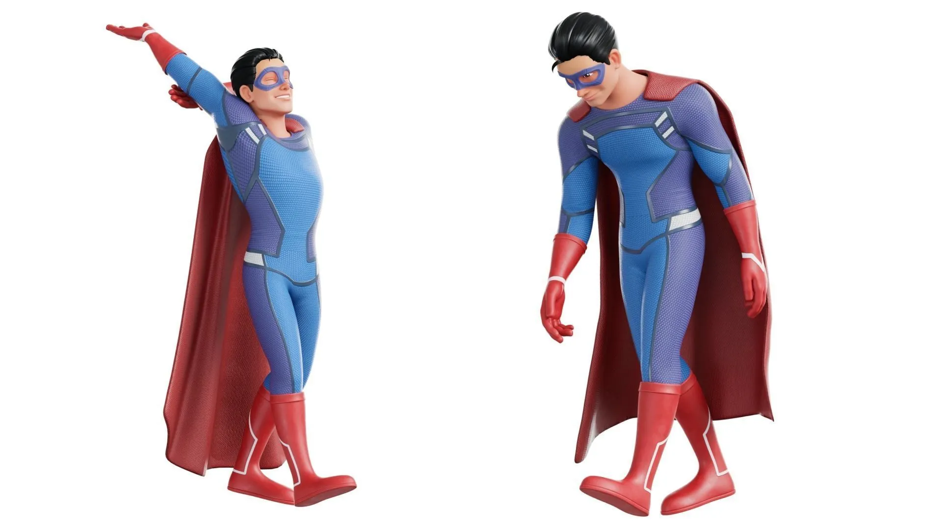 Cartoon Superhero Man render 3